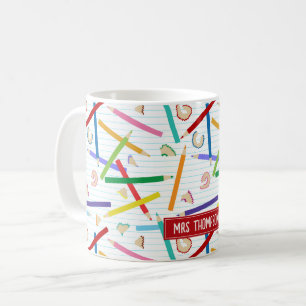 Coloured Pencils Pattern Teacher Appreciation Gift Coffee Mug