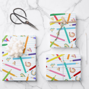 Coloured Pencils Pattern Wrapping Paper Sheet