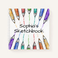 Coloured Pencils Personalised Sketchbook