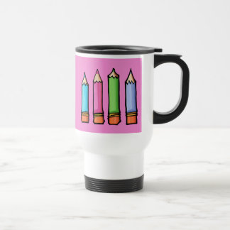 Coloured Pencils pink Travel Mug