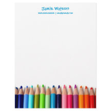 Coloured Pencils Tutor Teacher Letterhead