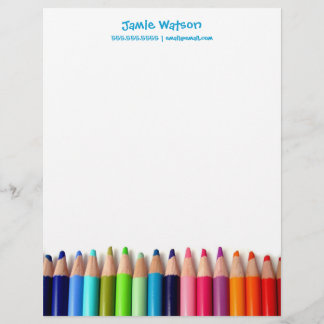 Coloured Pencils Tutor Teacher Letterhead