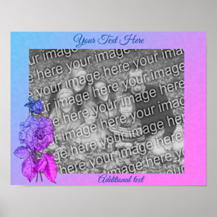 Coloured Peony Flower Personalised Add Your Photo Poster