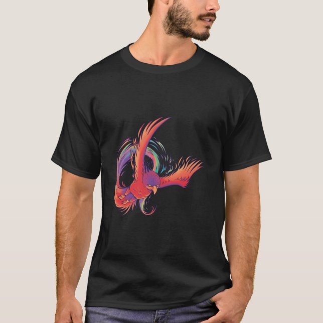 Coloured Phoenix Bird T-Shirt (Front)