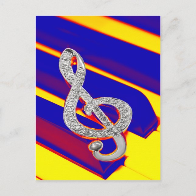 Coloured Piano gclef Postcard (Front)