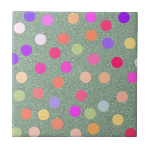 Coloured Poka Dot Tile