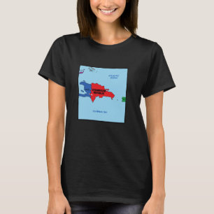 Coloured political map of the Dominican Republic T-Shirt