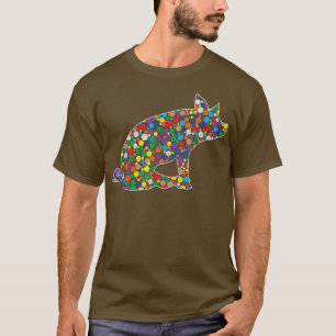 Coloured Rainbow Polka Dot Pig International Dot D T-Shirt