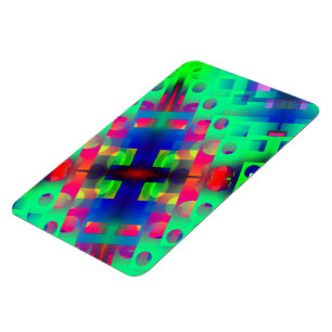 Coloured rectangles with hole, sunken in the centr magnet