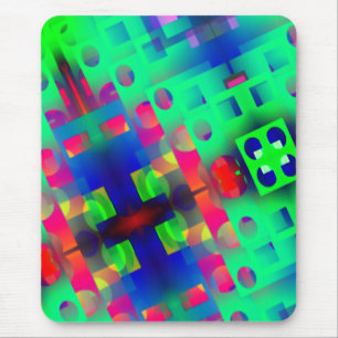 Coloured rectangles with hole, sunken in the centr mouse mat