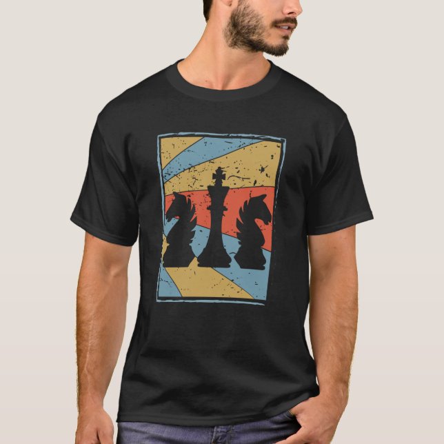 Coloured retro vintage chess figures T-Shirt (Front)