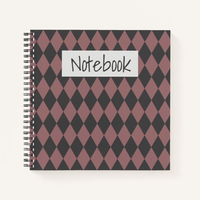 Coloured rhombus elegant throw pillow notebook (Front)