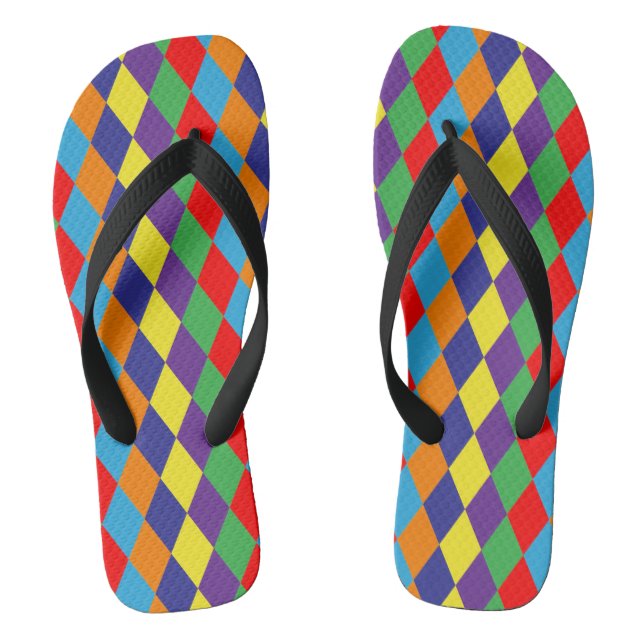 Coloured rhombus flip flops (Footbed)