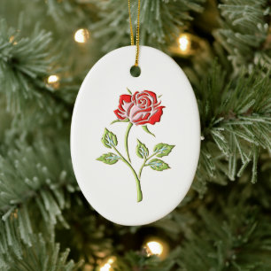 Coloured Rose Ceramic Tree Decoration