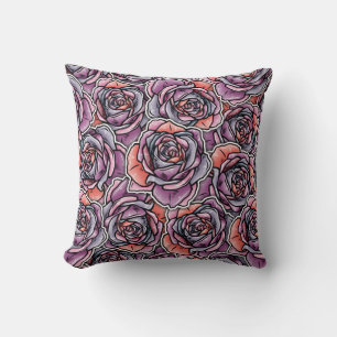 Coloured Rose Flower Cushion