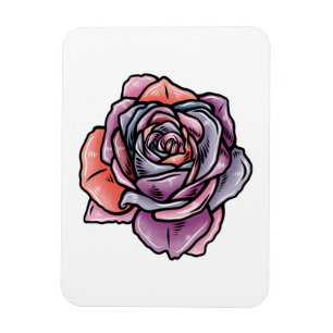 Coloured Rose Flower Magnet