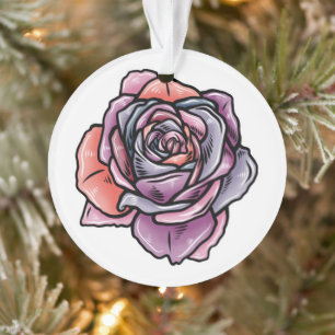 Coloured Rose Flower Ornament