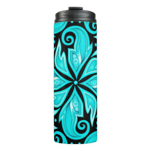 Coloured Seamless Pattern with Floral Ethnic Motif Thermal Tumbler