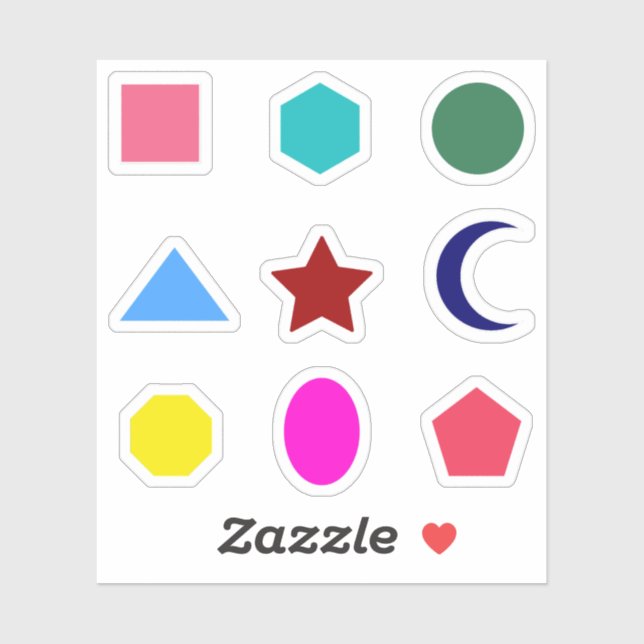 Coloured Shape Stickers (Sheet)