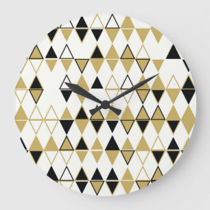 Coloured shapes, geometric abstract pattern large clock