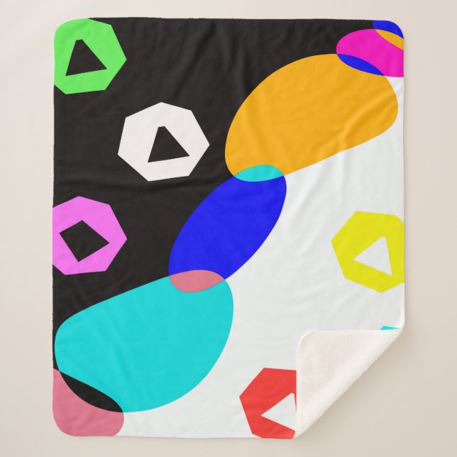 Coloured shapes sherpa blanket (Front)