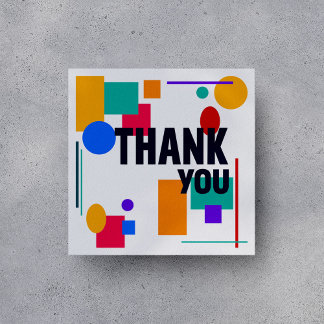 Coloured shapes thank you card