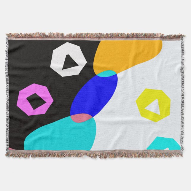 Coloured shapes throw blanket (Front)