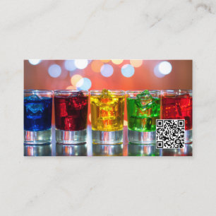 Coloured Shot Glass Drinks / QR Barcode Business Card