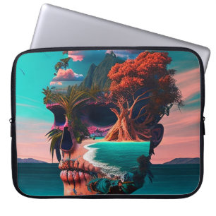 Coloured skull head laptop sleeve