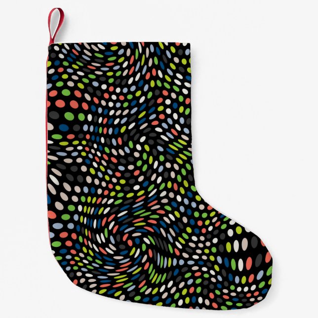 Coloured small dots background. Circles wave. Abst Christmas Stocking (Front)