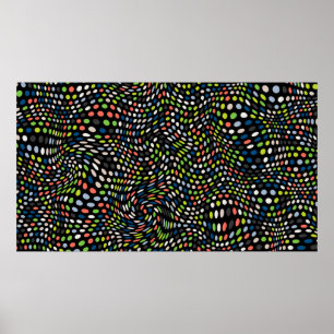 Coloured small dots background. Circles wave. Abst Poster