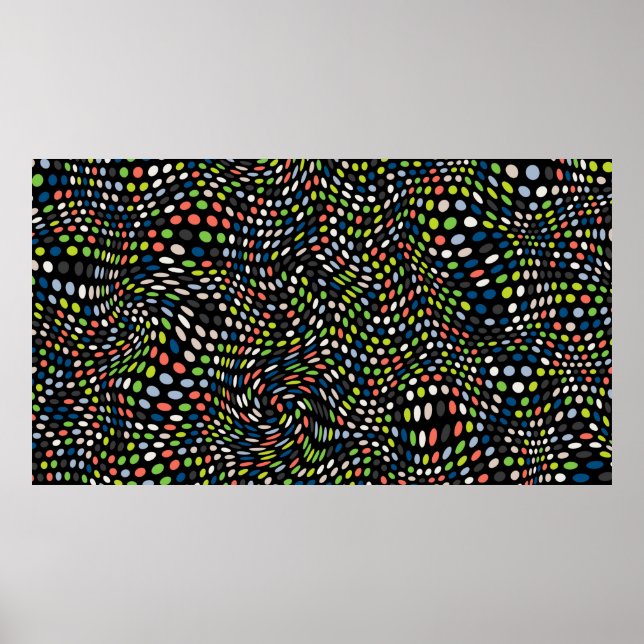 Coloured small dots background. Circles wave. Abst Poster (Front)