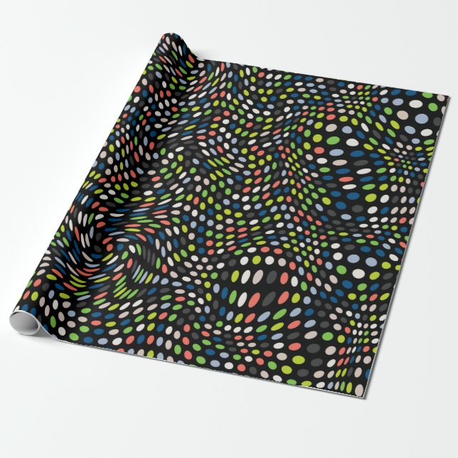 Coloured small dots background. Circles wave. Abst Wrapping Paper (Unrolled)