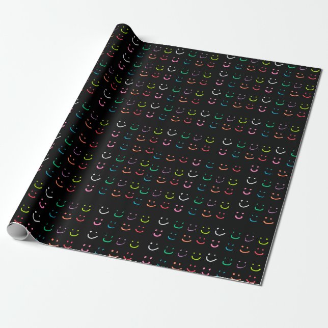 Coloured smiles wrapping paper (Unrolled)