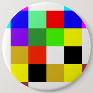 coloured squares 6 cm round badge