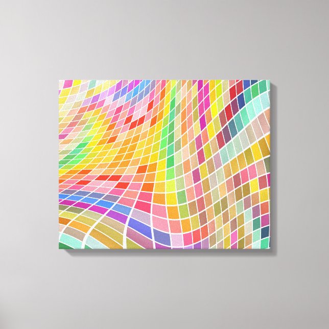 Coloured Squares Art-Customisable Wrapped Canvas (Front)
