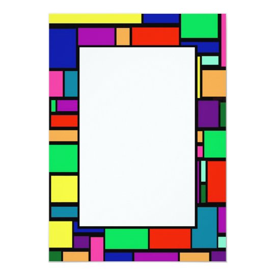 Coloured Squares Border 1 Invitation