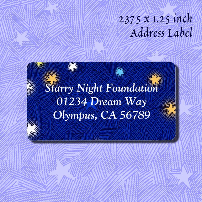 Coloured Stars Etching Custom Address Label (Colored Stars Etching Custom Large Address Label)