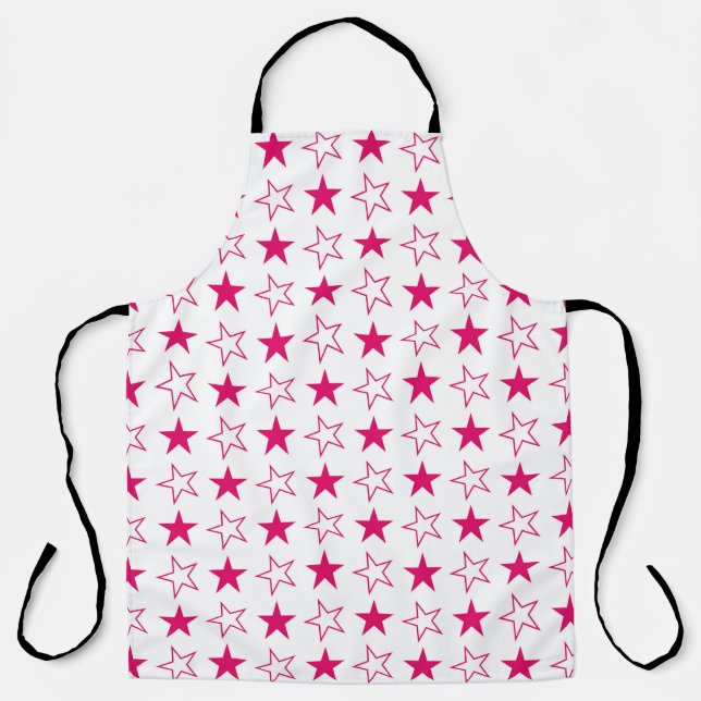 Coloured stars seamless pattern, pink stars vintag apron (Front)