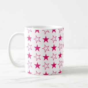 Coloured stars seamless pattern, pink stars vintag coffee mug