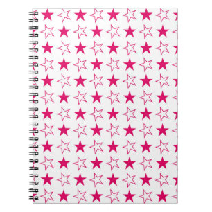 Coloured stars seamless pattern, pink stars vintag notebook
