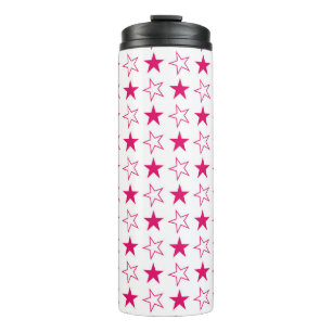 Coloured stars seamless pattern, pink stars vintag thermal tumbler