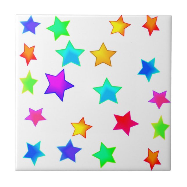 Coloured Stars Tile (Front)