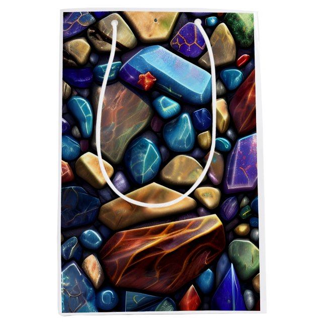 Coloured Stone Mosaic Pattern Medium Gift Bag (Front)