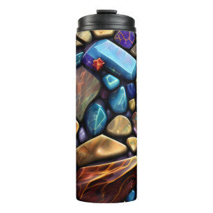 Coloured Stone Mosaic Pattern Thermal Tumbler