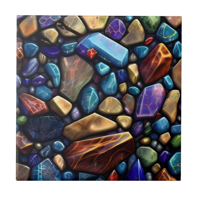 Coloured Stone Mosaic Pattern Tile (Front)