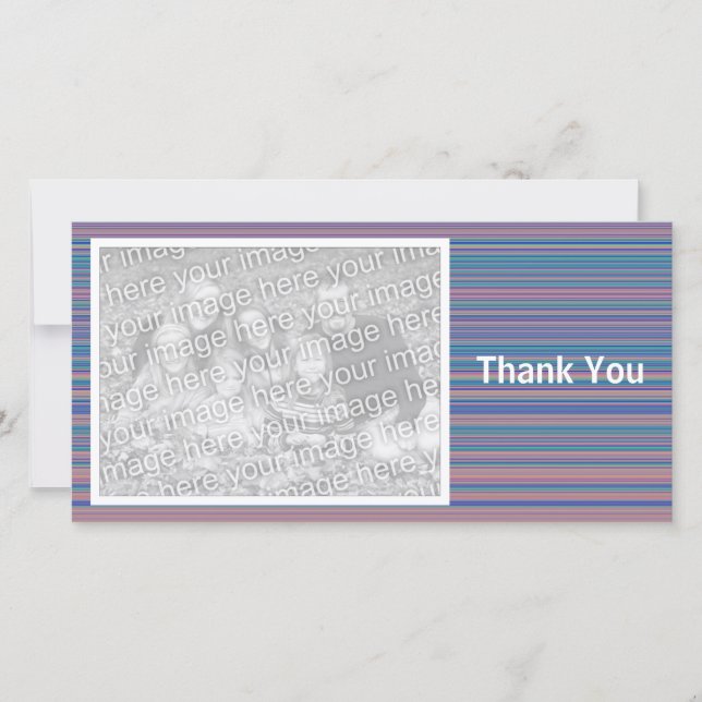 Coloured Stripes 02 Thank You Card (Front)