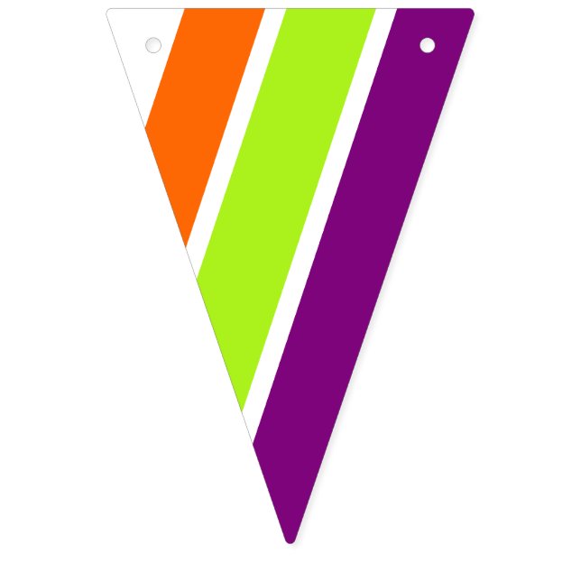 Coloured Stripes - plum, spring green, orange Bunting (First Flag)