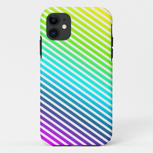 Coloured Stripes - yellow green blue violet Case-Mate iPhone Case (Back)