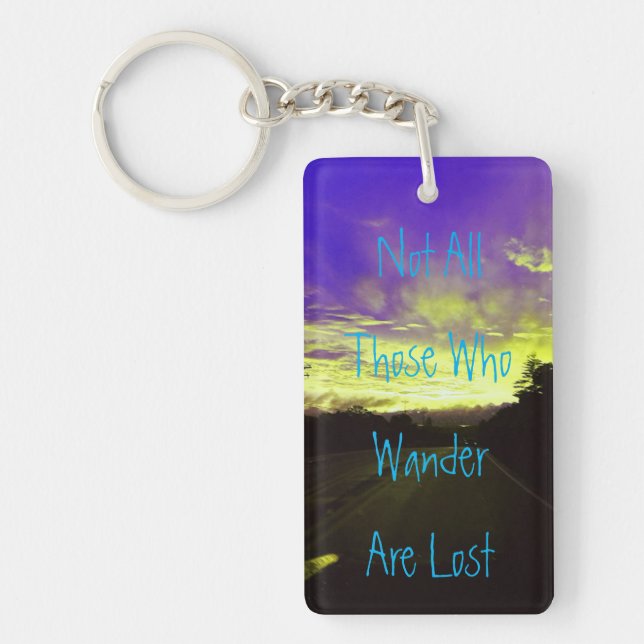 Coloured Sunset and Quote Keychain (Front)